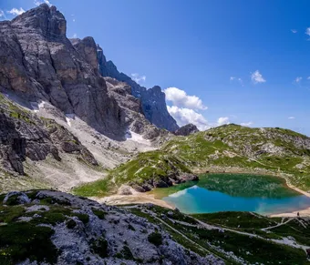 Lake Coldai during Alta Via N° 1 Traverse